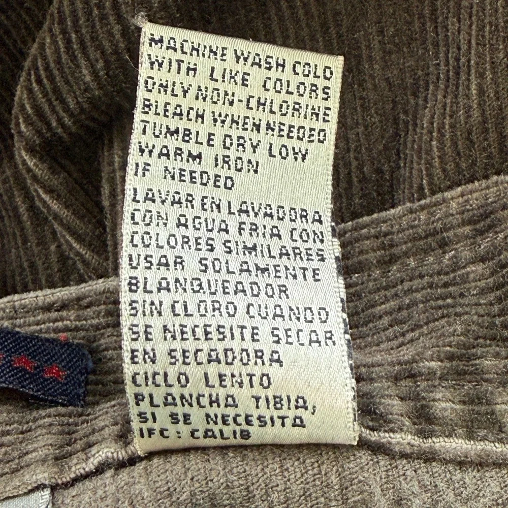 Bill Blass Petite Jeans Womens 14P Brown Corduroy Pants High Rise Stretch Cotton